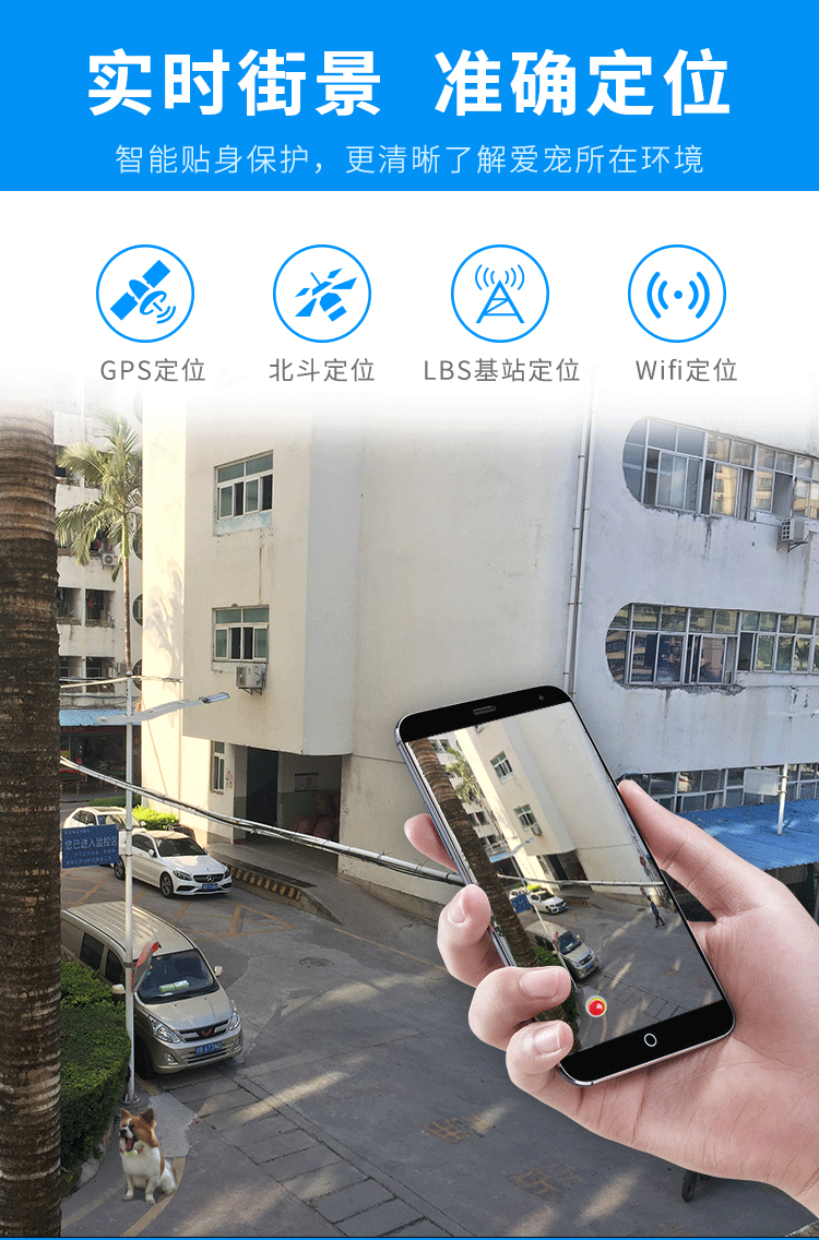 gps北斗宠物定位器宝康源智能gps猫狗项圈防水防走失响铃追踪器