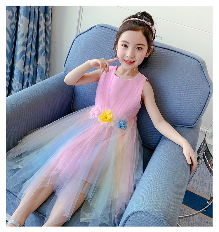 4女童公主裙夏季3儿童连衣裙6八9十岁5小女孩子宝宝礼服纱裙7批发