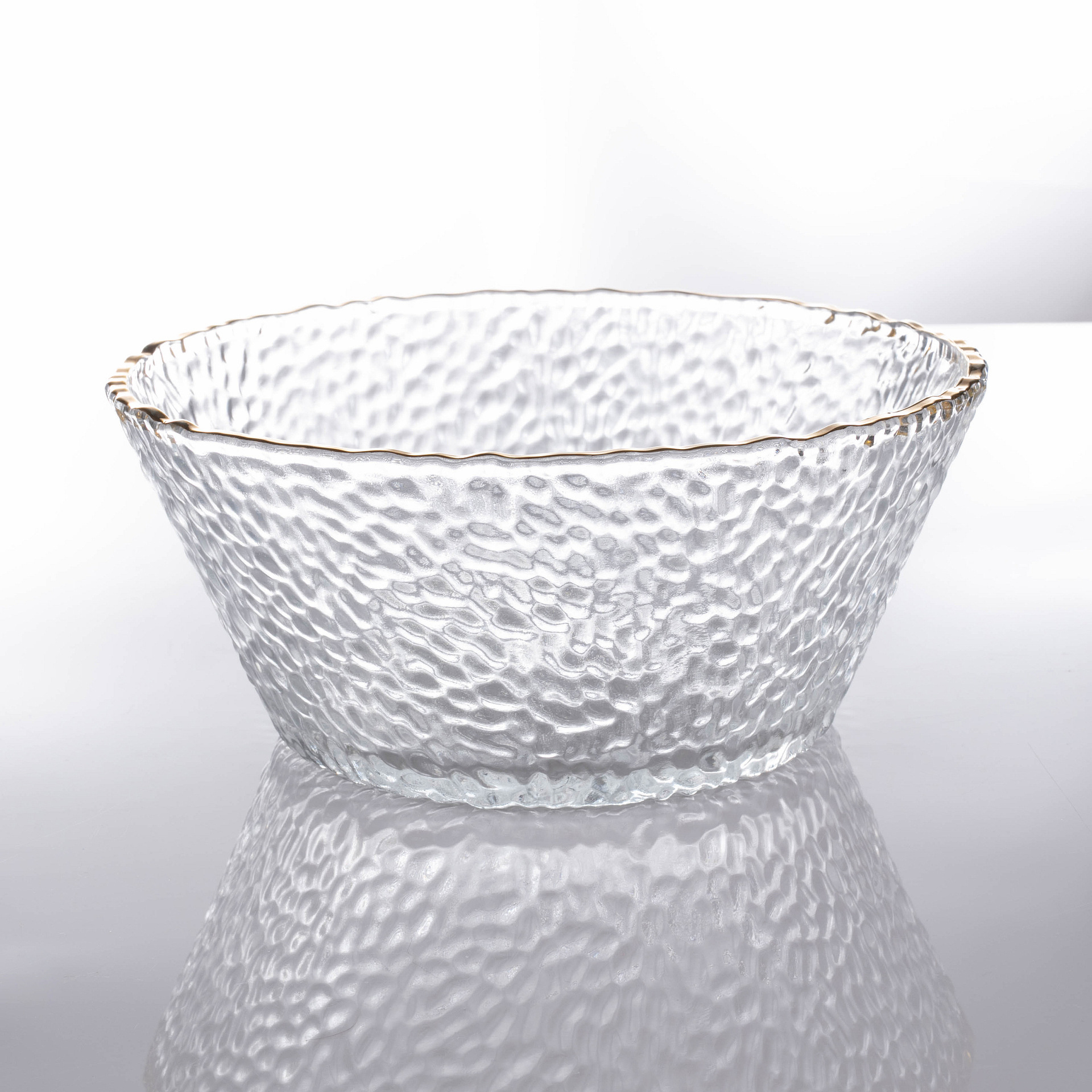 日式金边锤目纹玻璃沙拉碗 蔬菜水果和面彩色玻璃碗 源头工厂批发