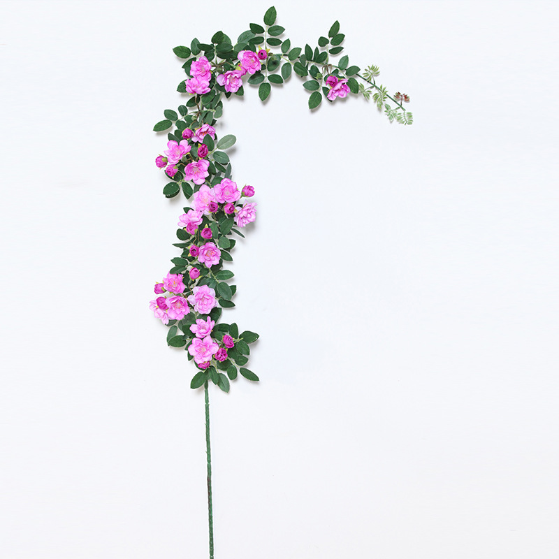 Artificial Rose Vine Gardenia Vine Rattan Decorative Winding Air Conditioning Wall Plastic Flowers Blocking Factory Wholesale