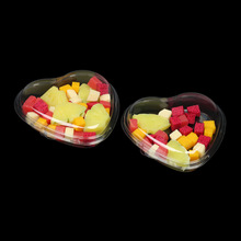 心形鲜果切盒一次性透明PET吸塑水果盒果蔬包装盒透明塑料盒