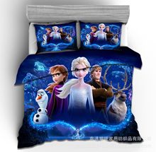 3d数码印花涤纶冰雪奇缘床上用品四件套三件套动漫卡通跨境ebay