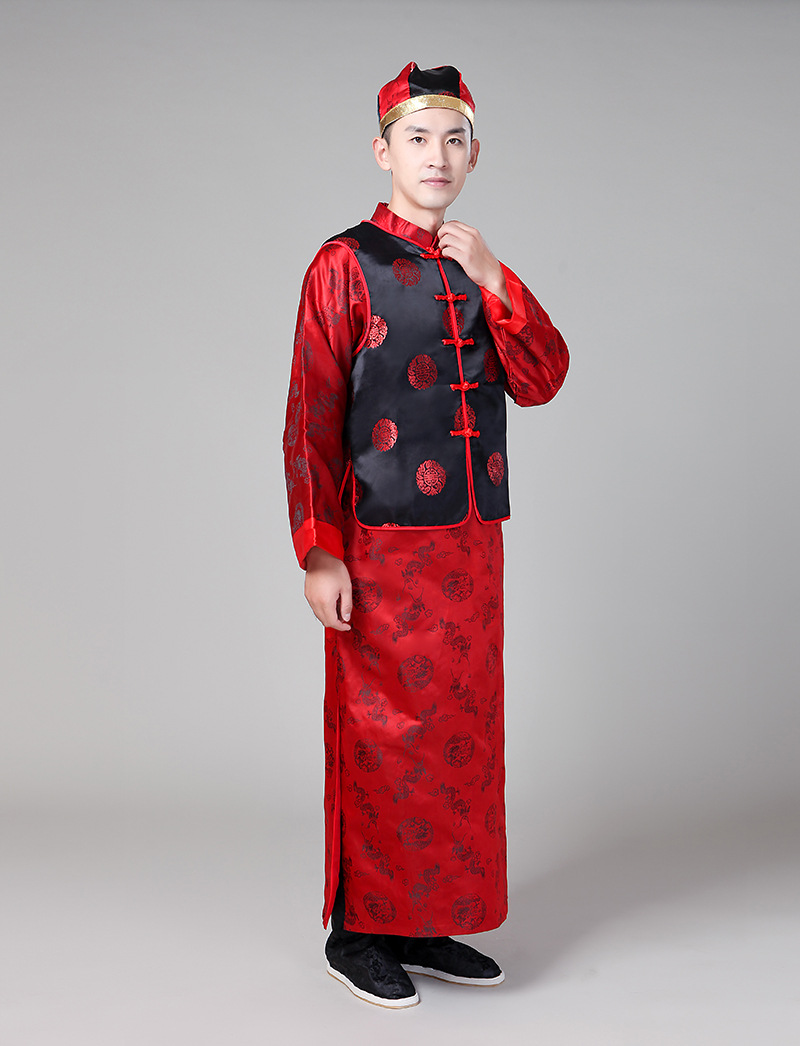 清朝阿哥服装满族古装批发男成人贝勒爷地主年会运动会舞台演出服