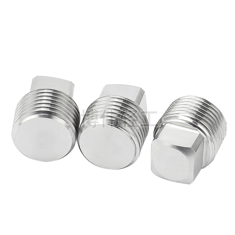 Factory Supply 304 Stainless Steel Outer Square Plug Square Head Oil Plug Four-Corner Plug Support Customization