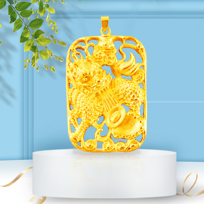 经典仿24k黄金麒麟牌吊坠男网红直播 民族风瑞兽跨境越南沙金首饰