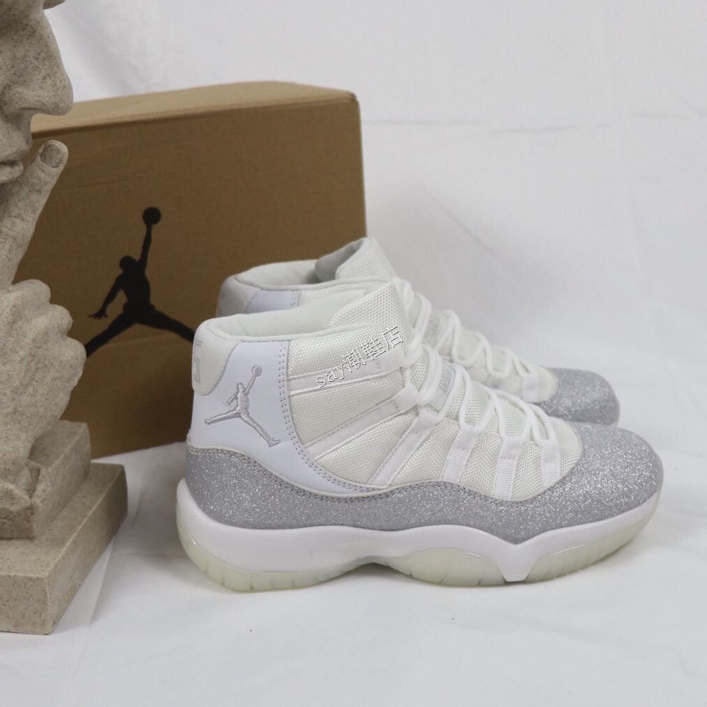 高品质aj11满天星跑步鞋康扣白蓝蛇大魔王篮球鞋男女 中班 情侣鞋