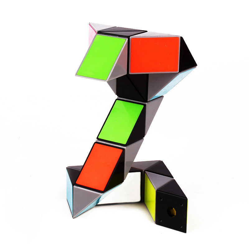 彩虹色24段益智百变魔尺眼镜蛇 附秘籍儿童益智玩具 魔术尺子批发