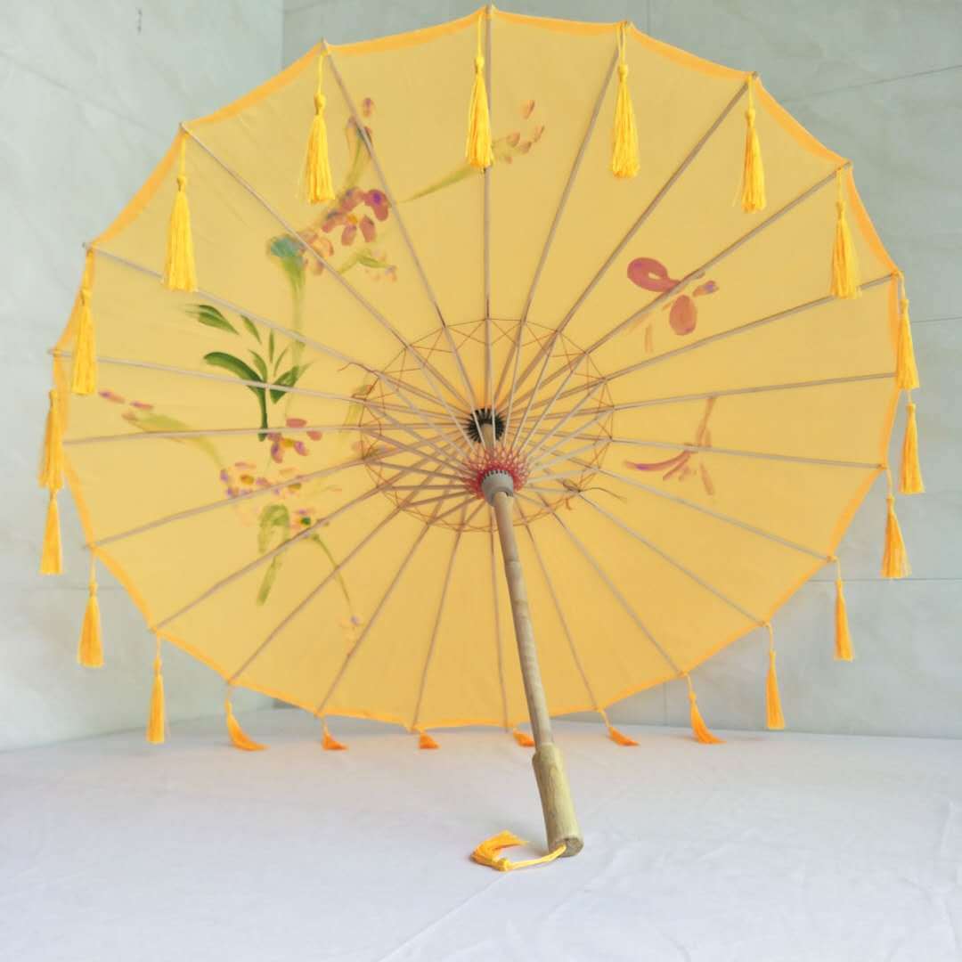 古风汉服流苏伞舞蹈绸布伞古典旗袍走秀油纸伞拍照道具伞吊顶伞