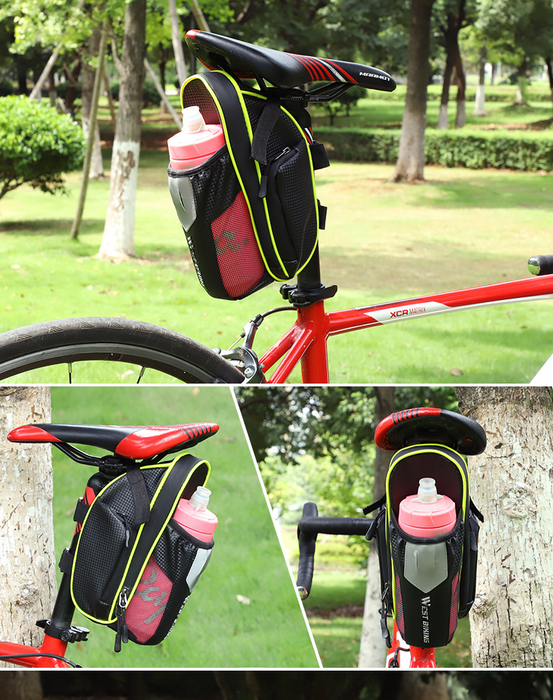 west biking自行车尾包山地车水壶包折叠车后座骑行装备反光车包