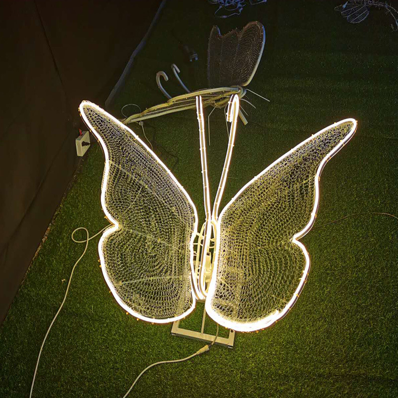 led蝴蝶造型灯户外防水发光梦幻灯光节造型灯led立体蝴蝶现货秒发