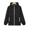 Reflective zipper waterproof Windbreaker DP Handle leisure time Hooded leisure time black Men's Windbreaker Manufactor customized Reflective zipper waterproof Windbreaker DP Handle leisure time Hooded leisure time black Men's Windbreaker Manufactor customized