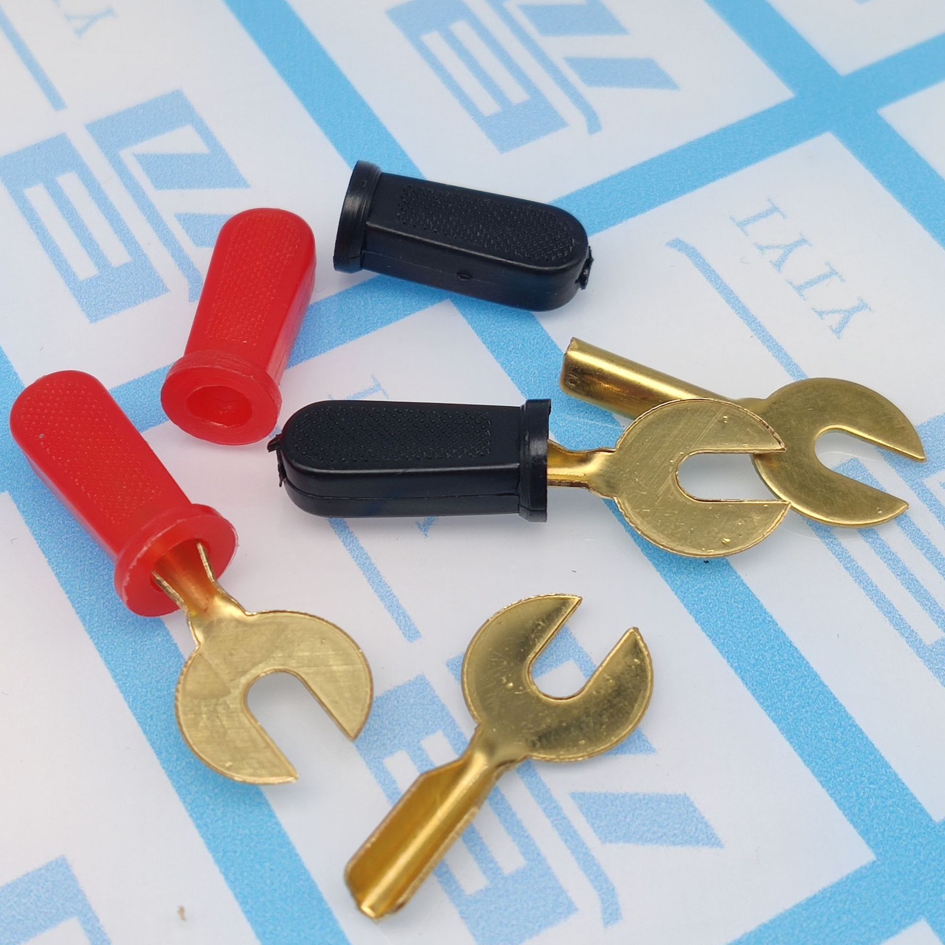 u型测试叉 接线叉 电力测试插 电源接线柱测试插片4mm 铜件