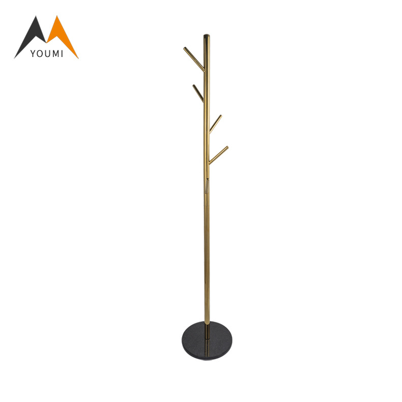 大理石底座金属衣帽架卧室落地式衣架子简约定制创意挂衣架衣服架