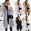 Europe and America Large Easy Autumn and winter new pattern Korean Edition Versatile Plush thickening Hooded lady Mink like leather and fur coat