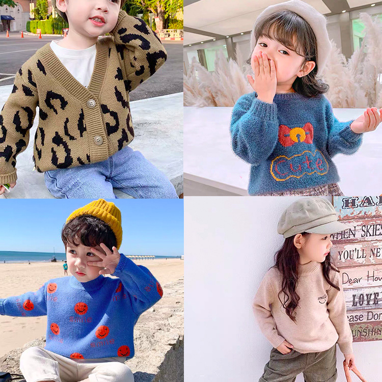 children‘s sweater live stall new knitted top woolen sweater medium and big children‘s miscellaneous tail goods wholesale price