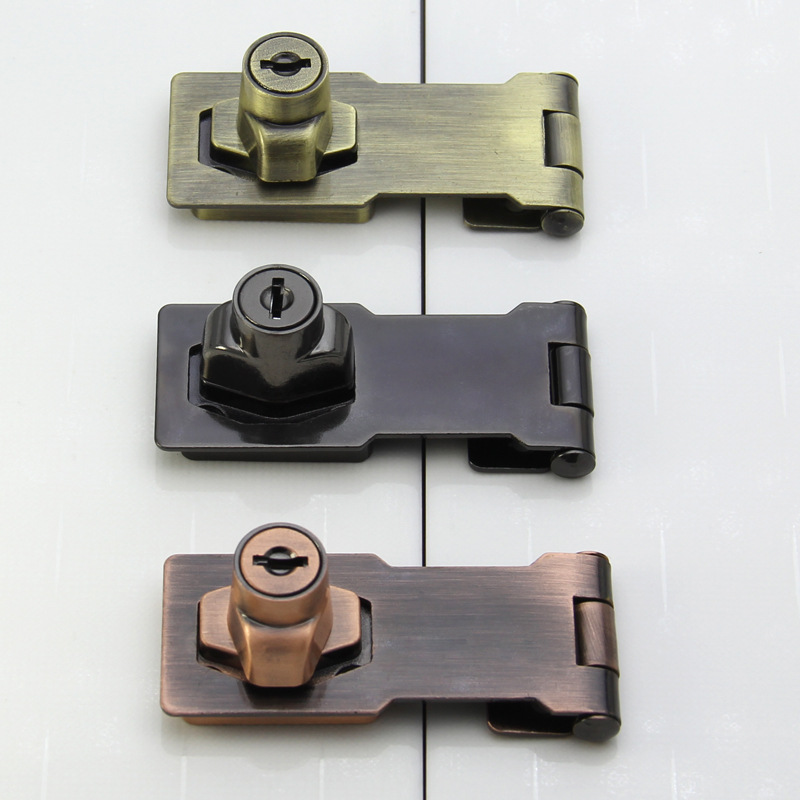 免开孔带锁搭扣抽屉锁柜子锁柜门锁衣柜锁门锁锁扣卡扣固定防开门