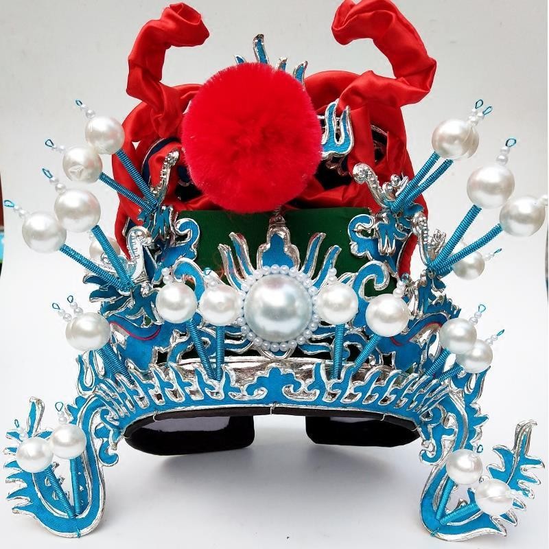 京剧越剧武生武将盔头 头饰戏剧戏帽 戏曲将军头饰将军帽武生将巾