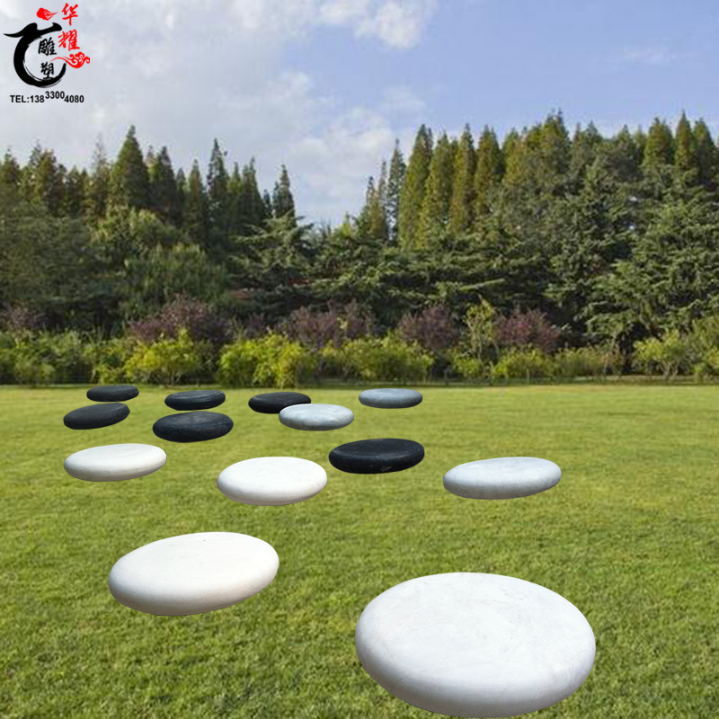 石雕天然围棋石棋子 公园户外仿真黑白棋围棋 校园文化装饰摆件