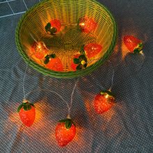 跨境亚马逊水果造型灯串圣诞节庭院装饰彩灯草莓灯葡萄菠萝水果灯
