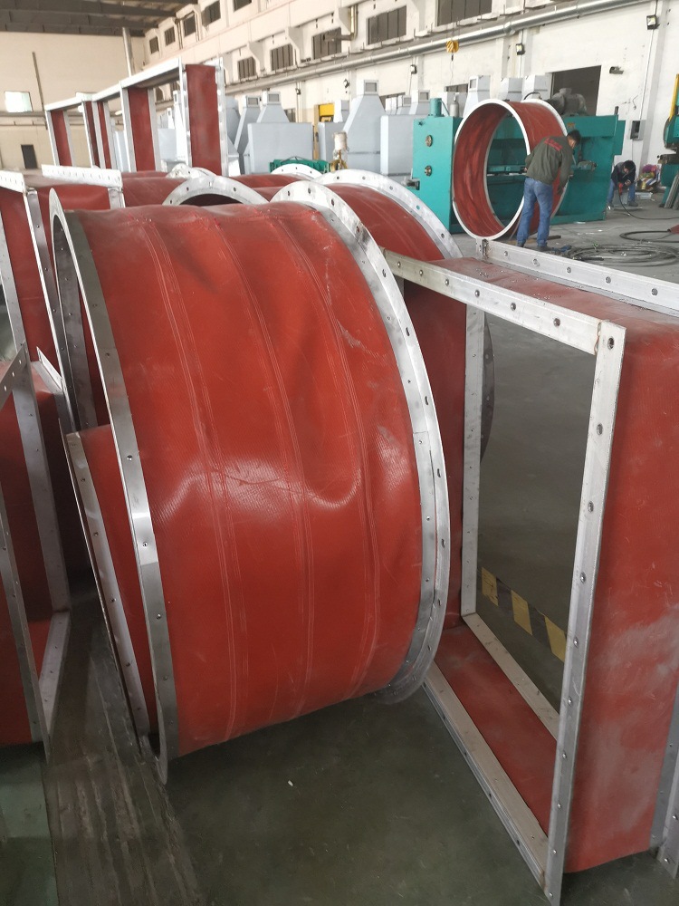 耐高温防火通风硅胶软接 角钢法兰软接头风机软连接 帆布风管软接