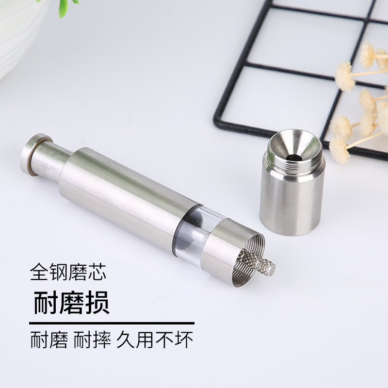 Cross-Border Hot Stainless Steel Hand Push Style Pepper Grinder Household Grinder Factory Direct Sales Wholesale