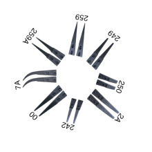 不锈钢可换头镊子ESD防静电塑胶碳纤维陶瓷头弯头扁嘴抗酸碱磨砂