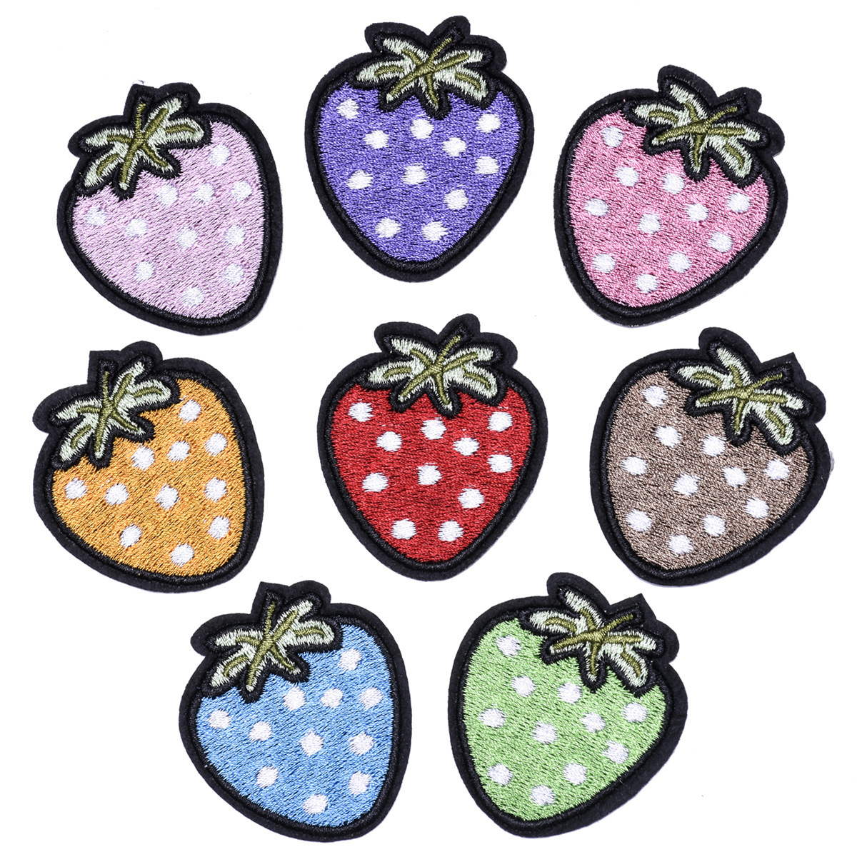 可爱草莓刺绣烫布贴衣服时尚百搭修羽绒服补洞装饰补丁贴中号背胶