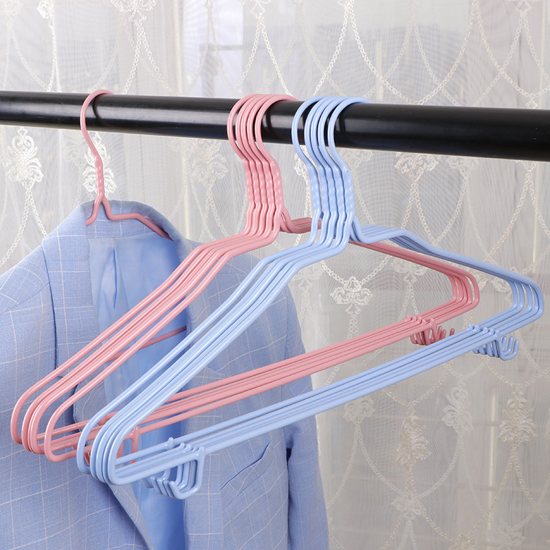 Simple Large Hanger with Hook PVC Coated Hanger Adult Hanger Pant Rack Wet and Dry Daily Use Hook-Type Hanger
