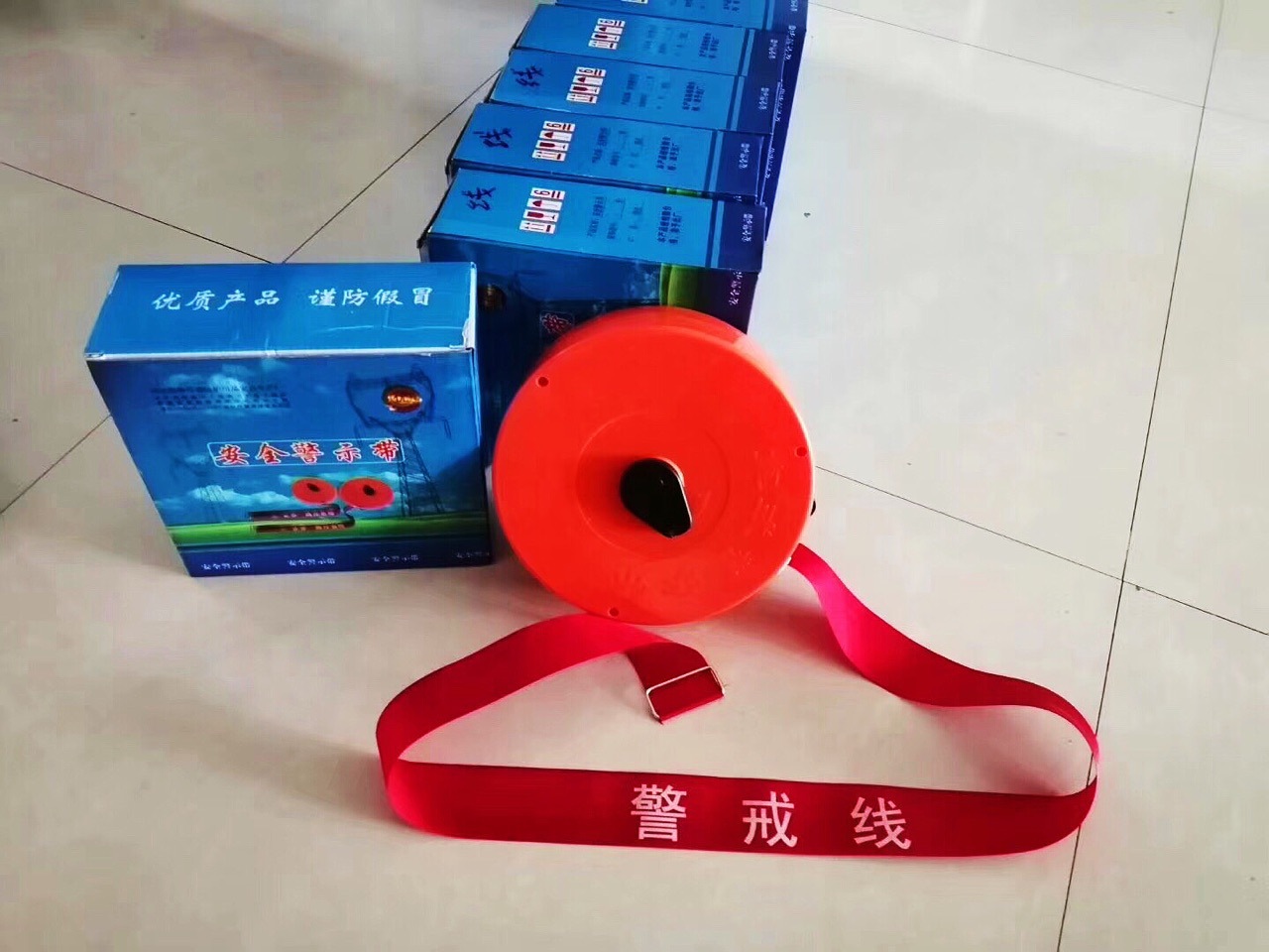 加厚帆布警戒隔离线注意安全盘式警戒带伸缩隔离带安全施工警示带