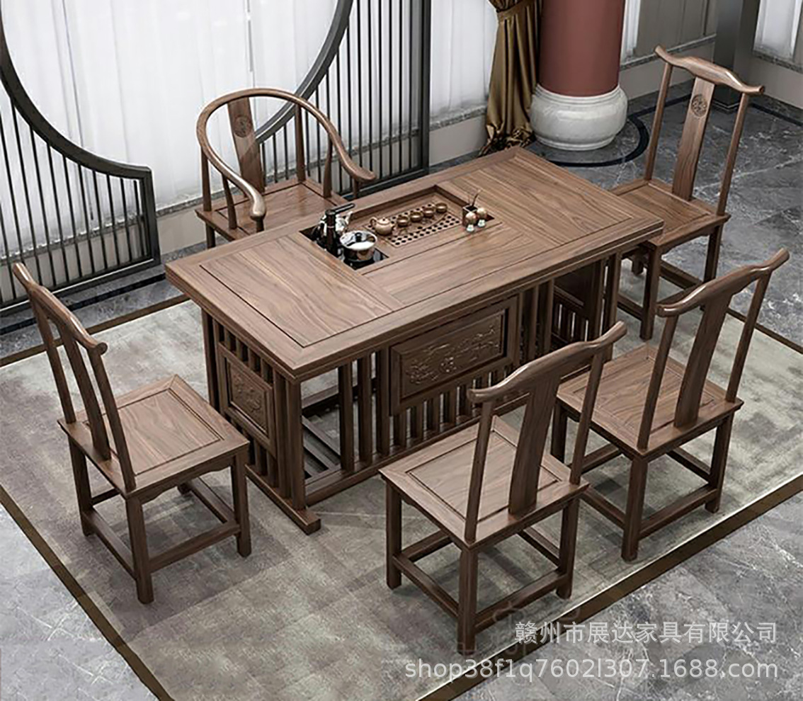 茶桌椅组合新中式办公家用小茶台实木简约茶桌茶具整套装一体泡茶