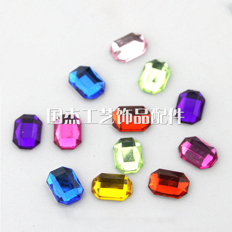 Imitation Taiwan Rectangular Flat Acrylic Diamond Toy Decorative Gem Stick-on Crystals Longgang Card Patch Ornament Accessories