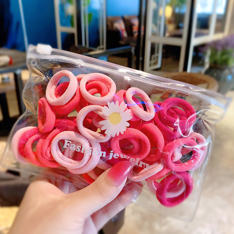 Korean Style New Daisy Bag Towel Ring Baby Hair Rope Children Does Not Hurt Hair Rubber Bands Simple Hair Ring Stall Wholesale