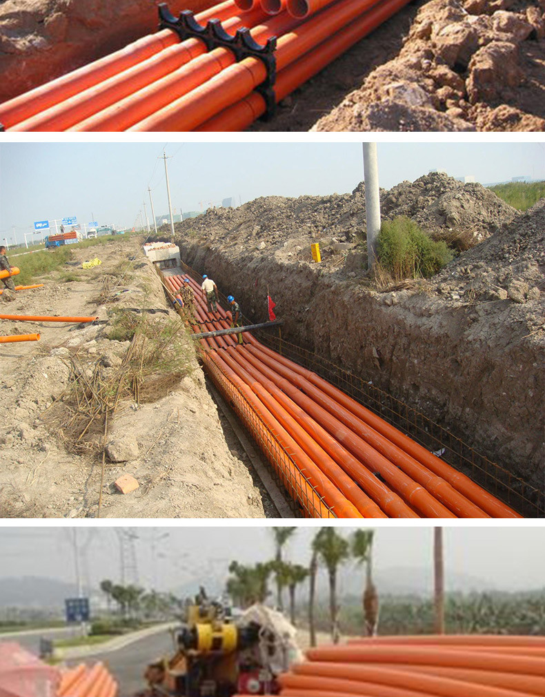 cpvc电力管110电力电缆管160拖拉顶管直埋阻燃通讯穿线管