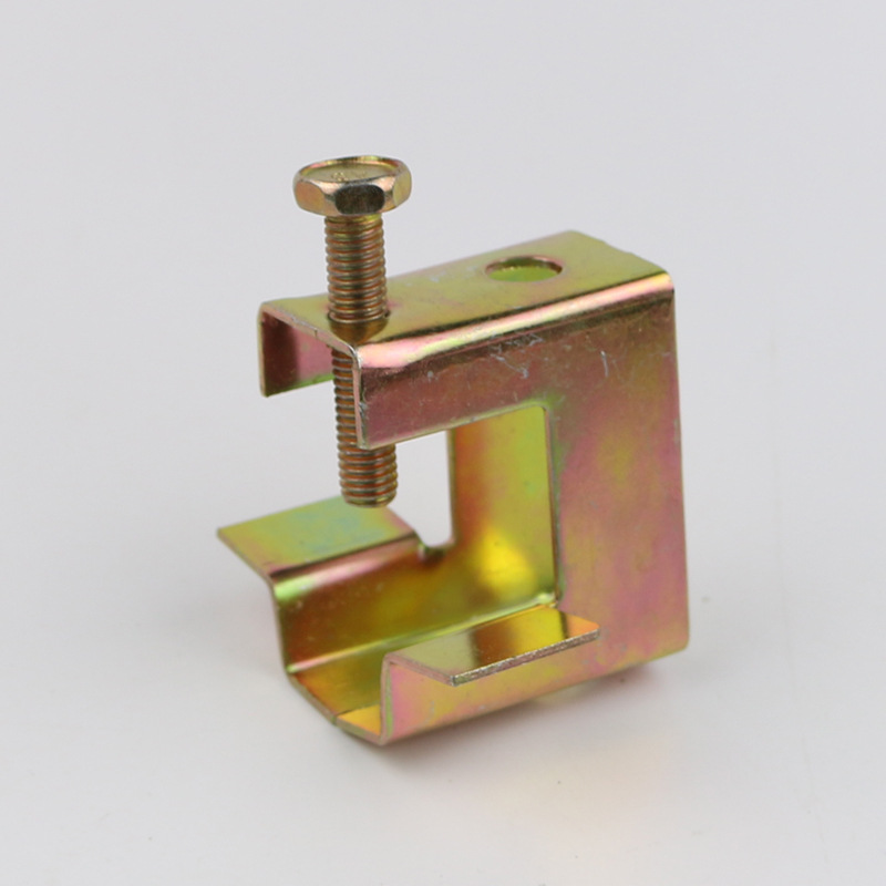 凤兴金属老虎卡小中号u型钢管卡槽钢铁卡子镀彩锌方型老虎夹