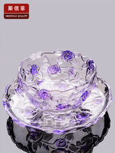 大号玻璃果盘欧式水晶透明家用婚庆客厅茶几简约现代网红水果盘
