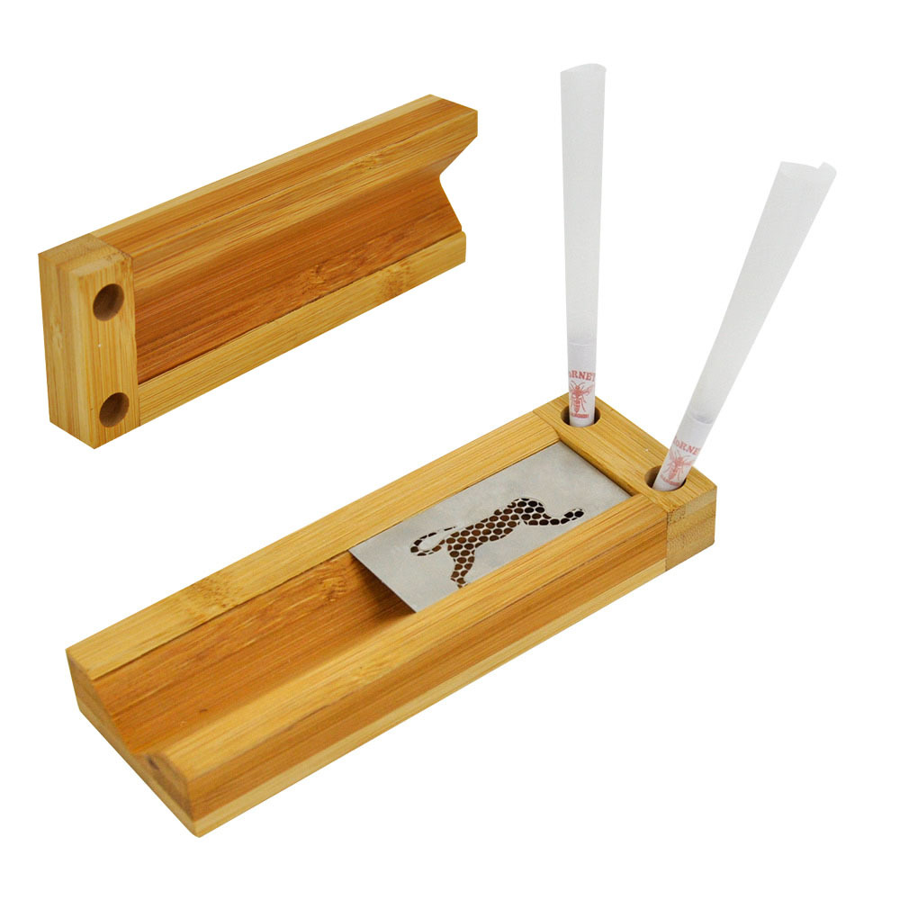 新款 竹子卷烟器磨烟器套装 卡片磨烟器竹制卷烟器套装 cigarette