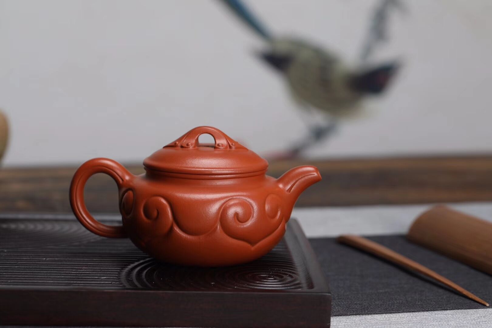 宜兴紫砂壶茶具茶道名家正品纯手工精品原矿优质朱泥仿古如意壶