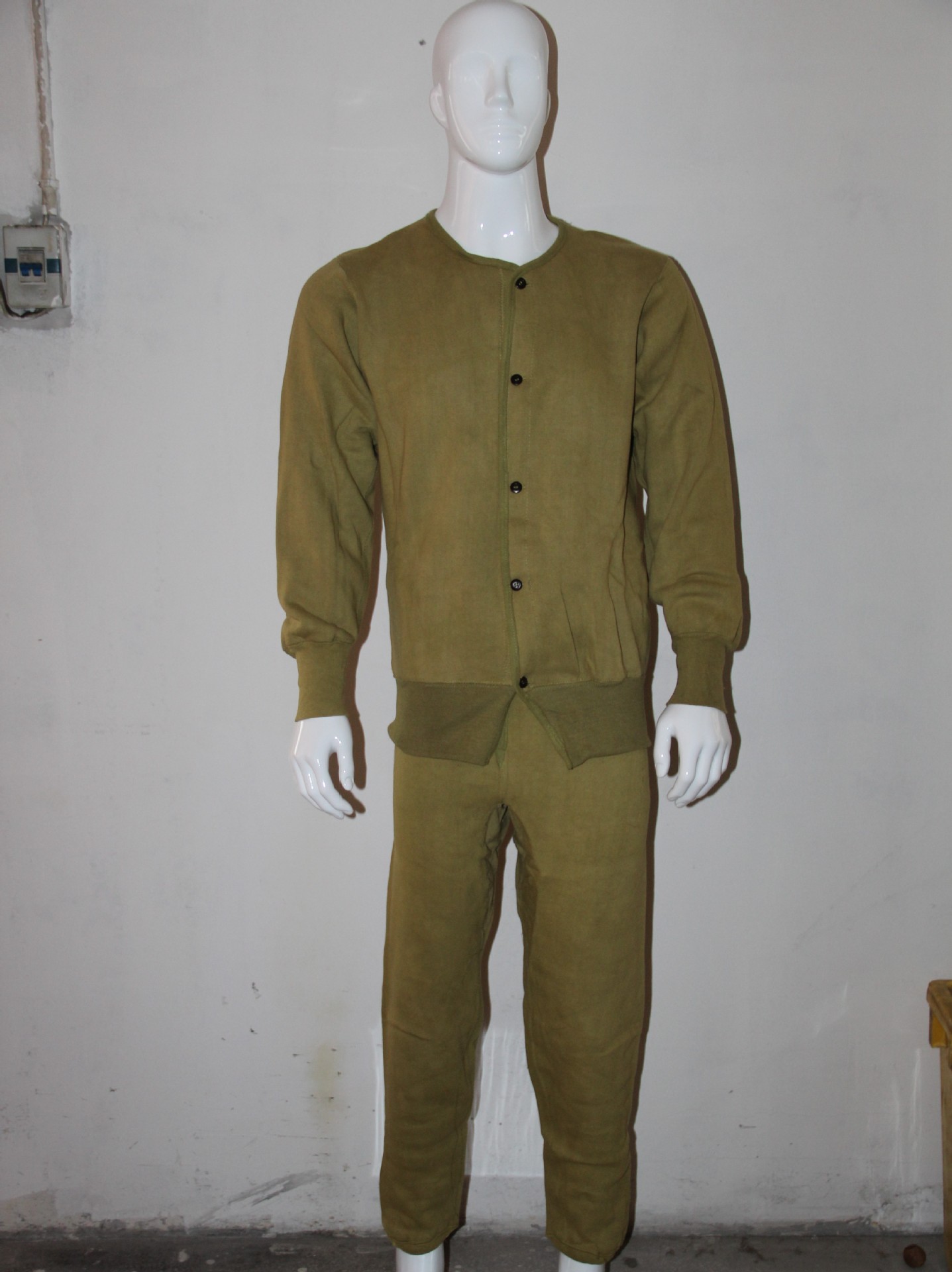 军黄纯棉绒衣裤