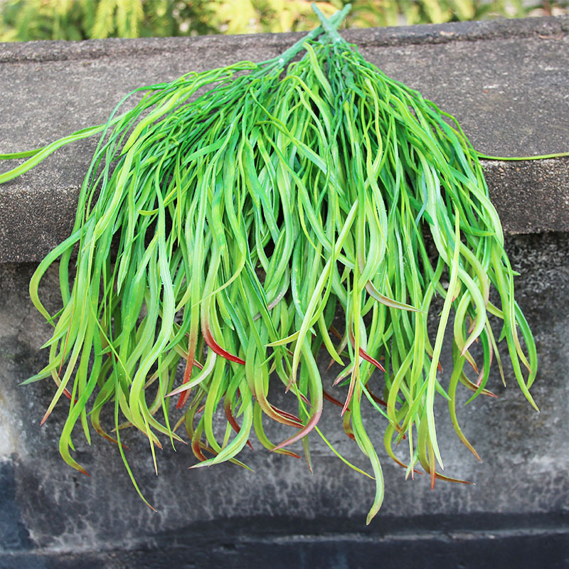 新品上市水草扁草植物墙配材仿真青草秋色草绿景装饰垂草超逼真