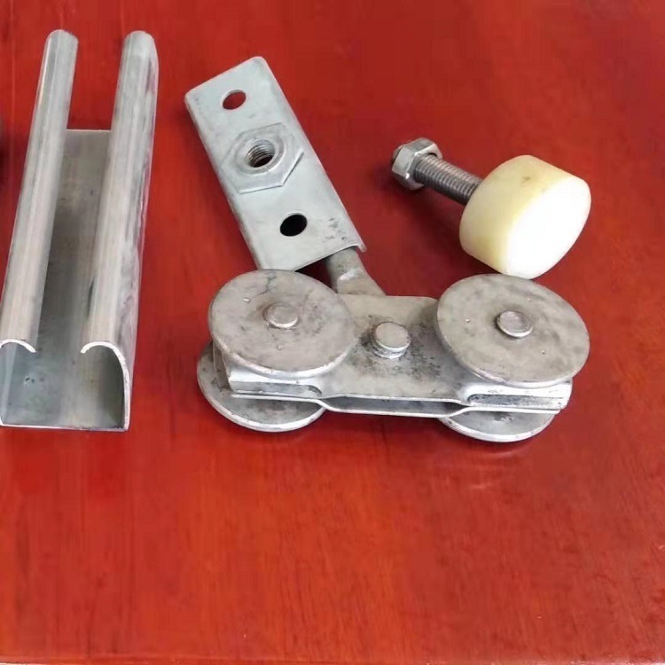 吊轮滑轨推拉大门配件彩钢复合板吊轨门工业厂房平移大门轨道滑轮