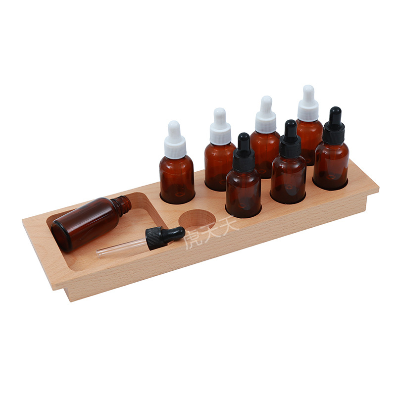 虎天天蒙台梭利蒙特梭利蒙氏亲子教具儿童早教益智玩具教具味觉瓶