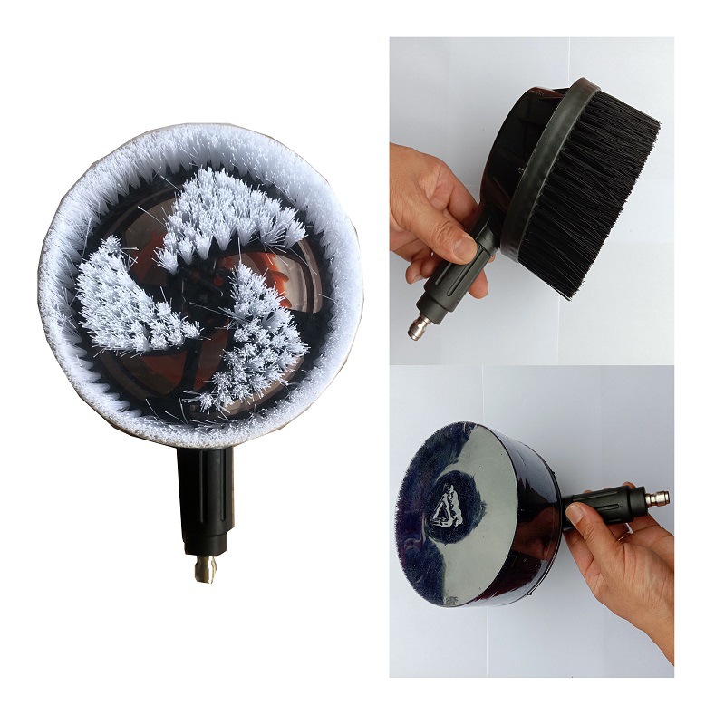 1/4快插圆毛刷全自动洗车刷快接高压洗车机刷毛刷旋转刷通水毛刷