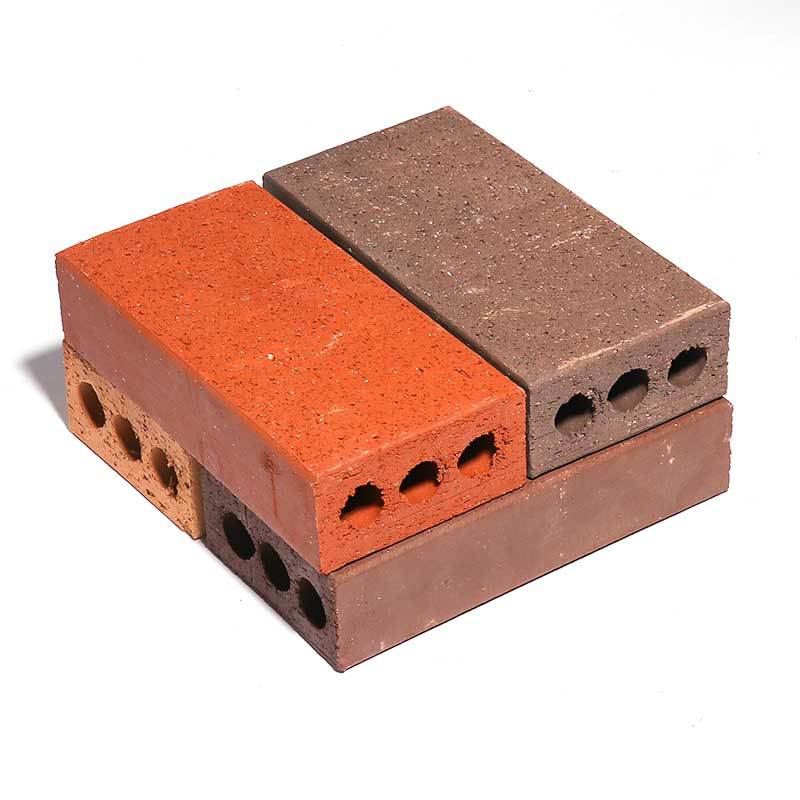 真空烧结砖三孔空心挤压毛拉陶土砖地面公园人行道抗压透水砖路面