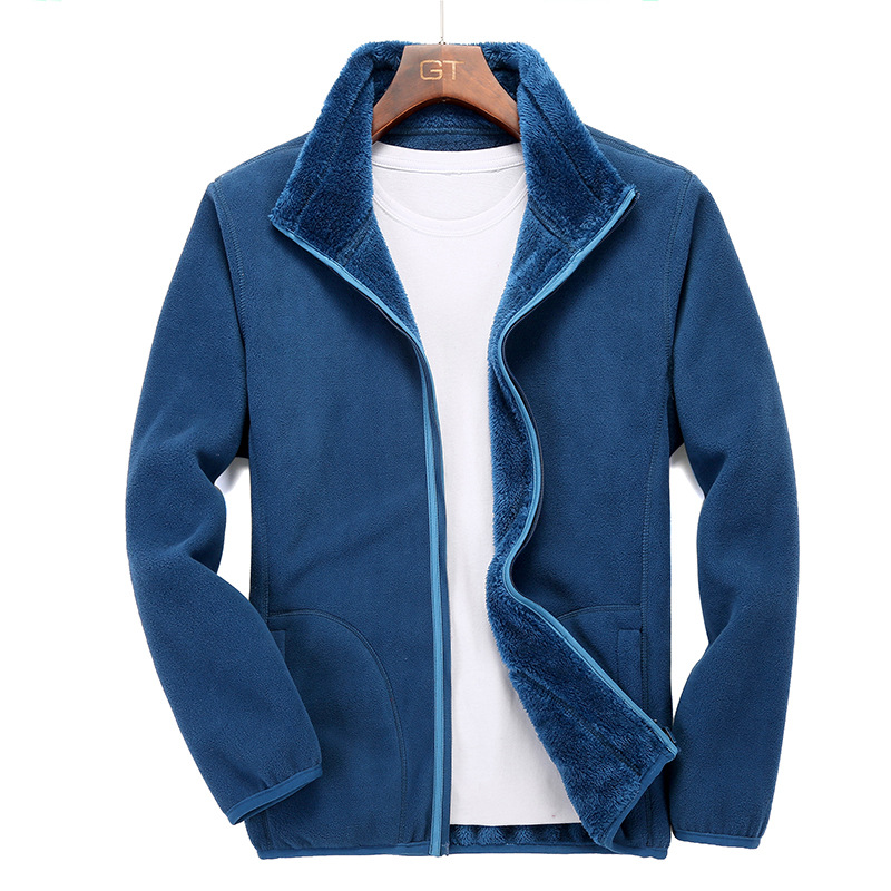 022 Autumn and Winter New Outdoor Polar Fleece Jacket Couple Fleece Double-Sided Wear Thick Warm Jacket Liner 