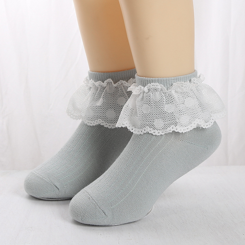 儿童袜子花边舞蹈女童蕾丝花边袜春夏薄款儿童舞蹈精梳棉女童袜子