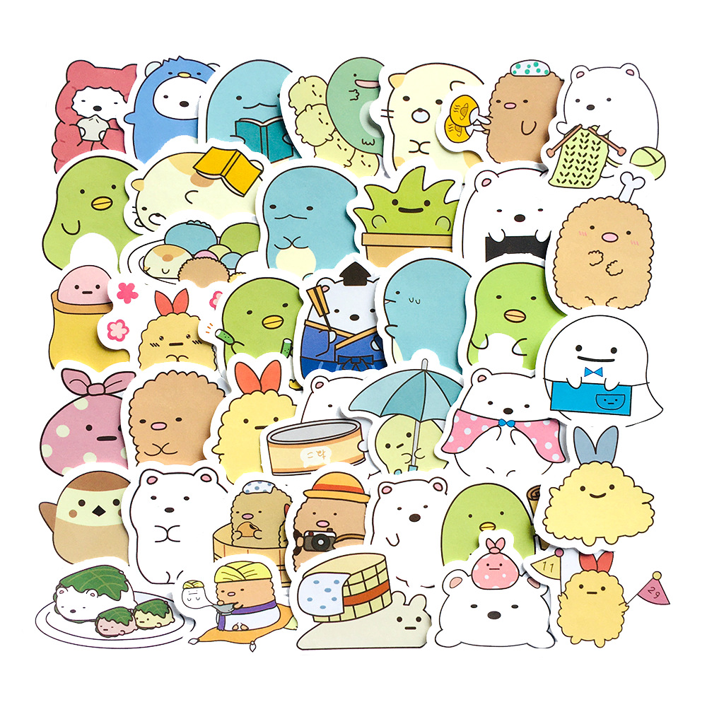 40张日本角落生物sumikkogurashi涂鸦贴纸水杯行李箱不干胶贴画