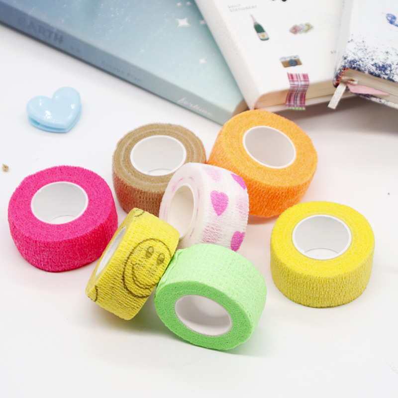 手指绷带防磨学生写字运动护手指胶带卡通无纺布弹力自粘护指绷带