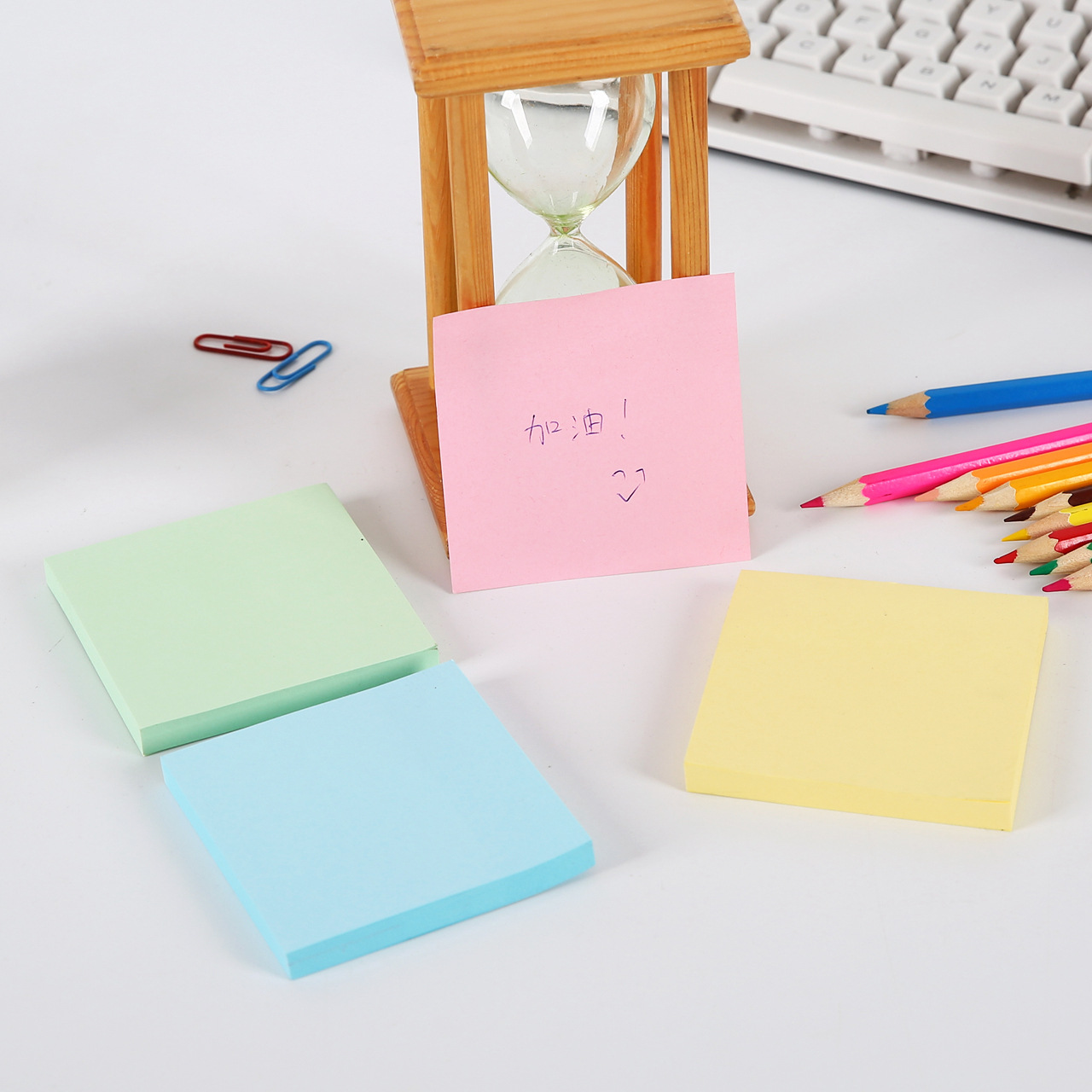 彩色便利贴 n次贴粘性备忘纸方形便签纸办公便签本定制批发