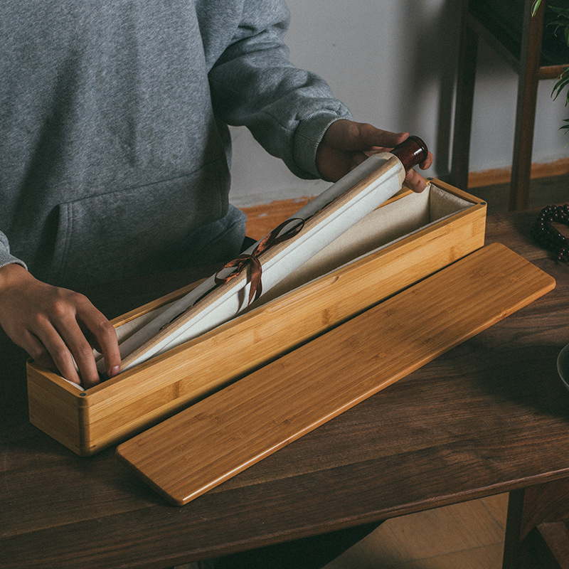 书字画包装礼盒 书画卷轴收藏锦盒 装画筒画卷包装礼品盒木质