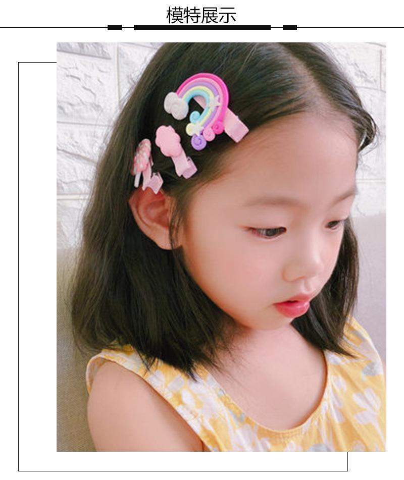 儿童发夹韩国女童宝宝发卡彩虹棒棒糖边夹小女孩夹子头饰可爱